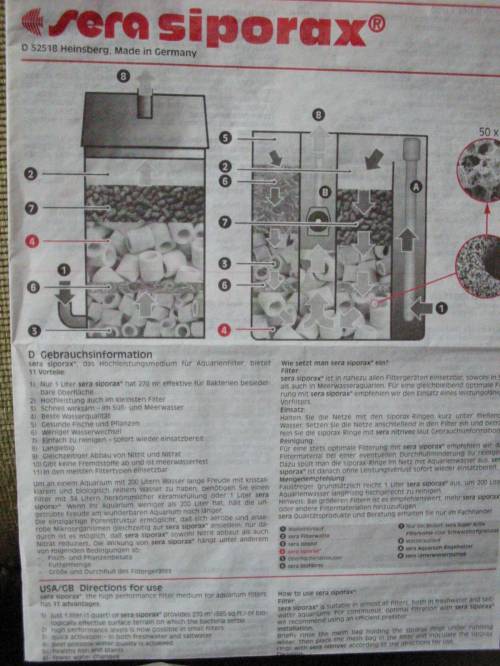 sera siporax filtermedium